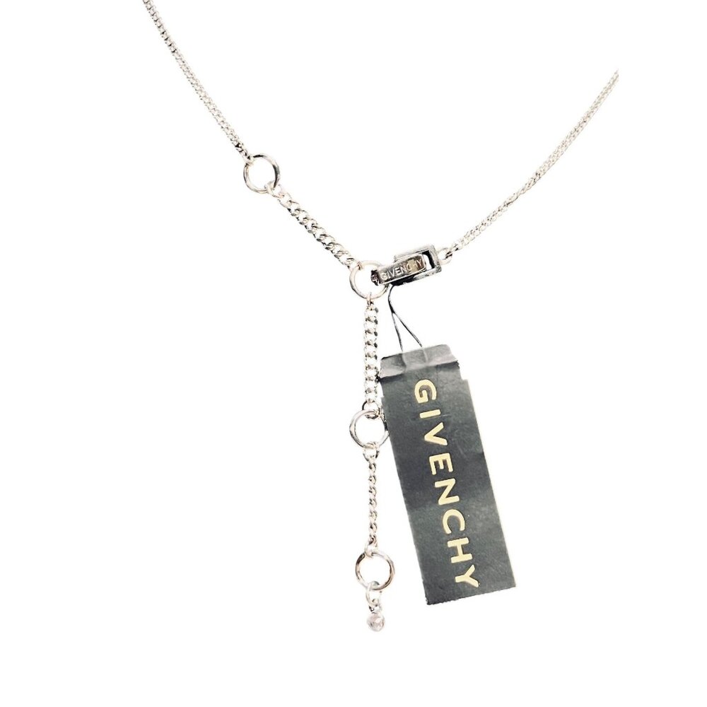 Givenchy Silver Tone With Clear And Pale Blue Crystals Statement Necklace (6296) - Picture 5 of 8